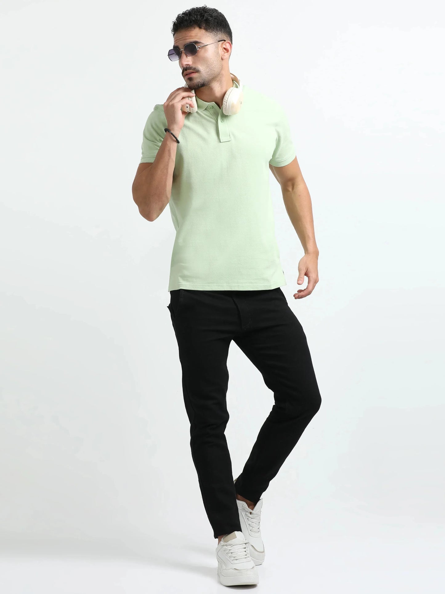Men’s Comfort Cotton Polo T-Shirt - Light Green | PallyWear
