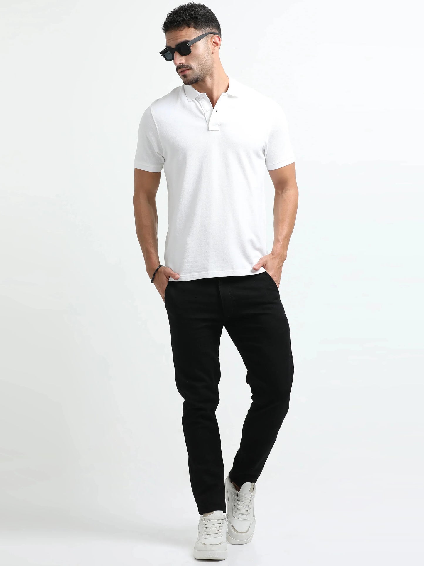 Men’s Comfort Cotton Polo T-Shirt - White | PallyWear