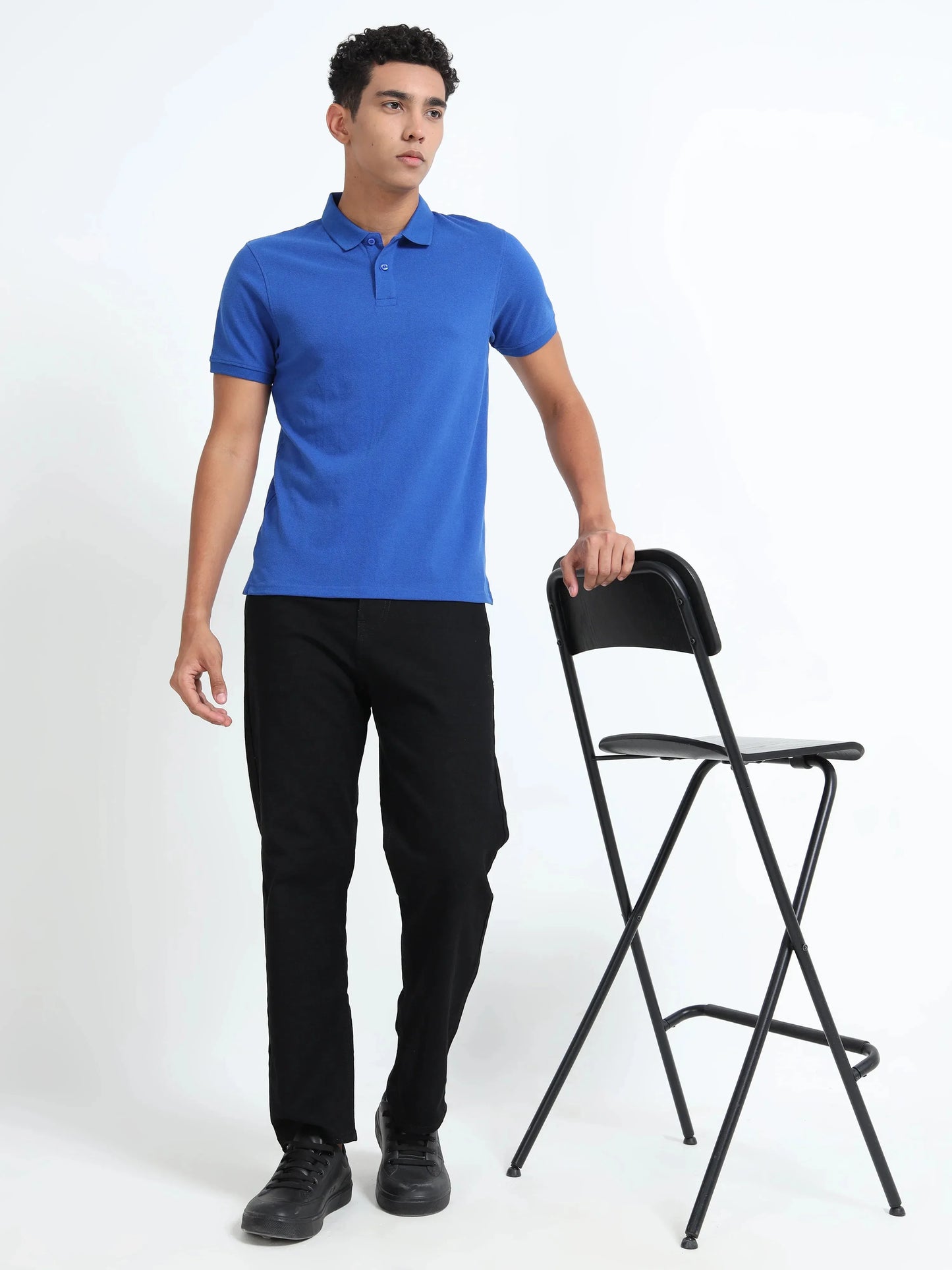 Men’s Cotton Blend Polo T-Shirt - Blue | PallyWear