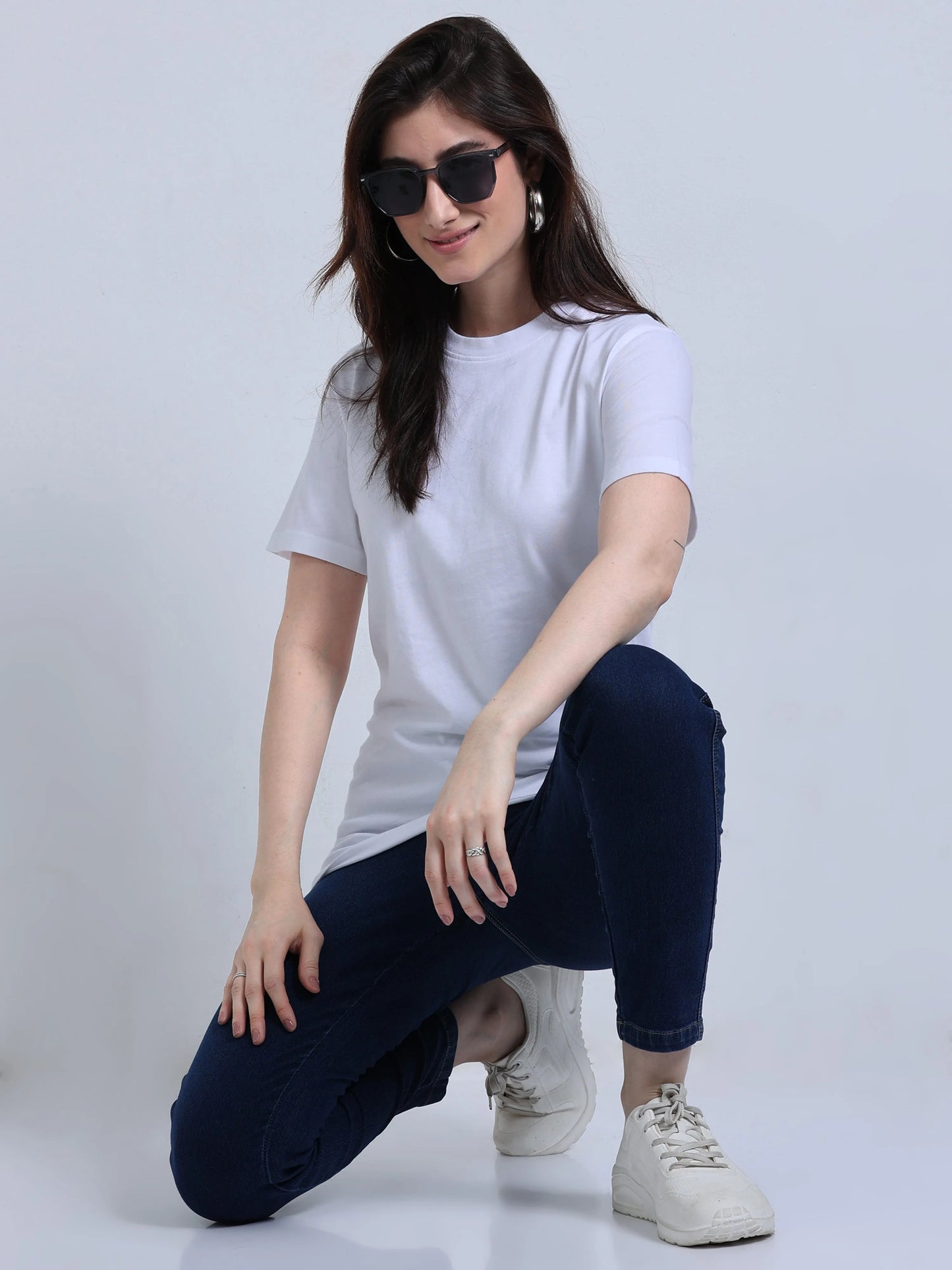 Women’s Cotton Round Neck T-Shirt - White | PallyWear