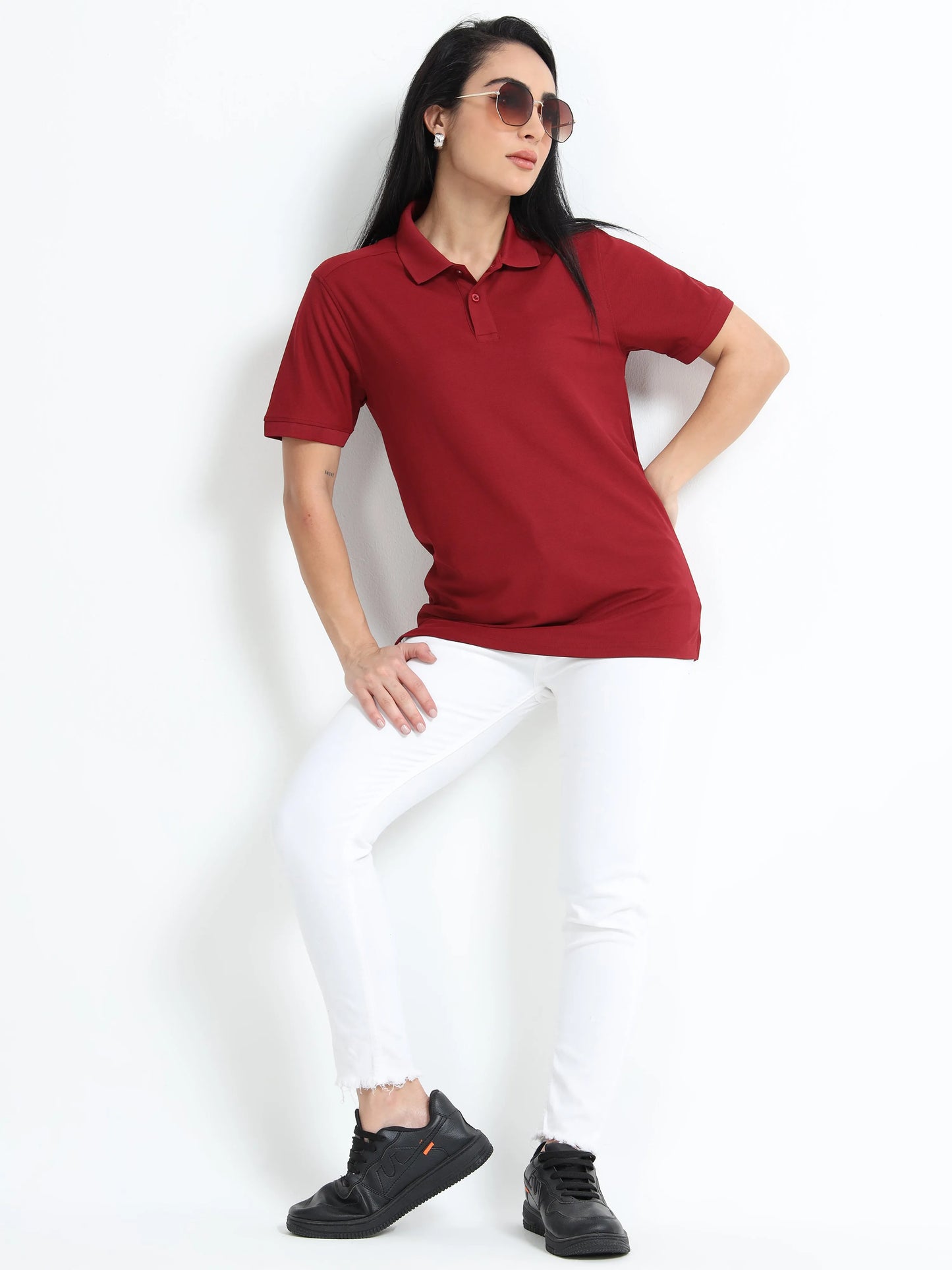 Women’s Everyday Polo T-Shirt - Maroon | PallyWear