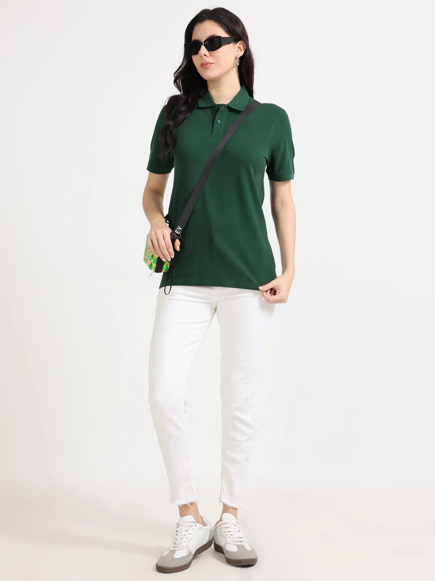 Women’s Soft Cotton Polo - Bottle Green | PallyWear (Feathery Series)