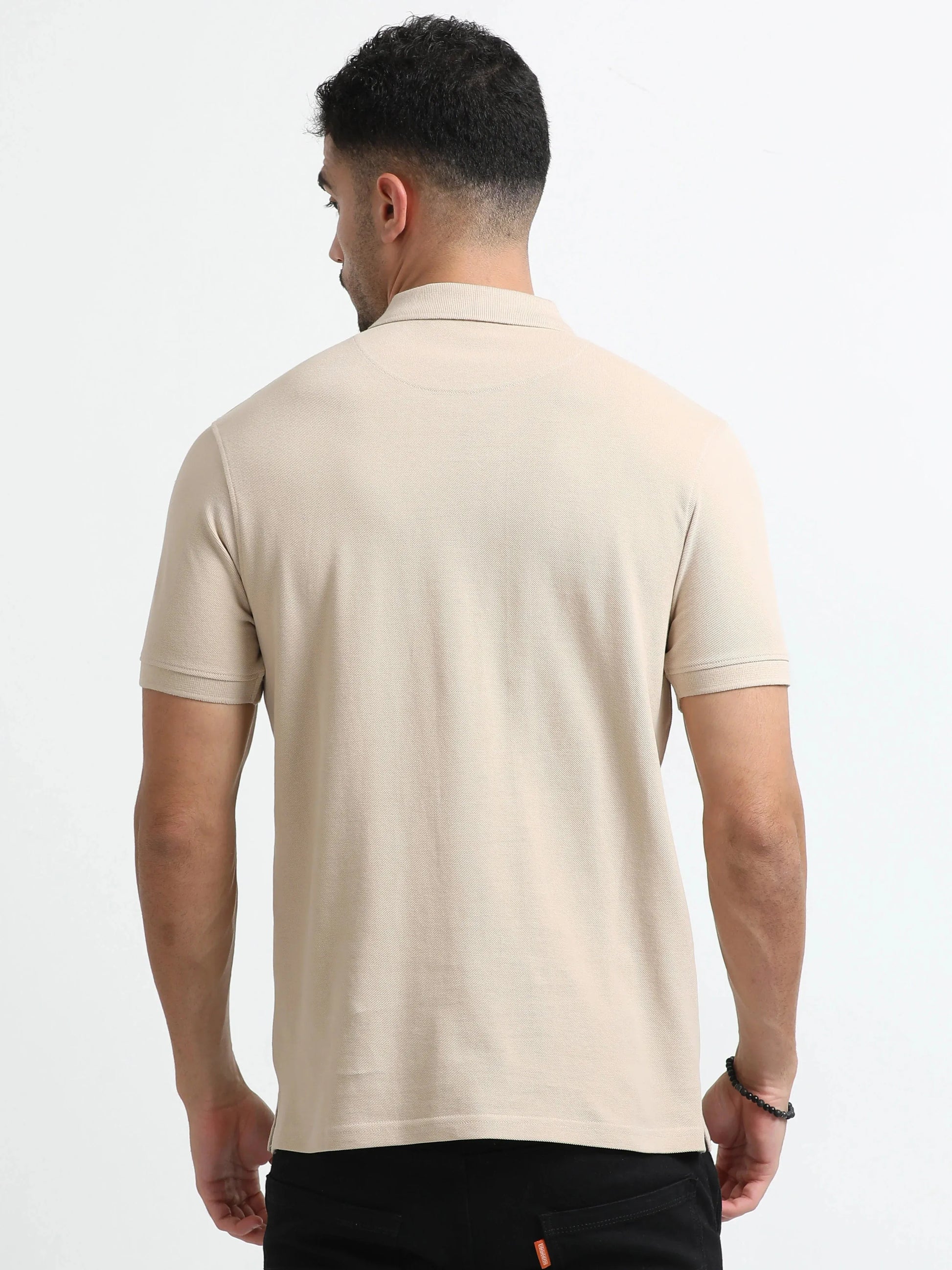 Men’s Comfort Cotton Polo T-Shirt - Beige | PallyWear