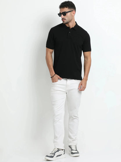 Men’s Comfort Cotton Polo T-Shirt - Black | PallyWear