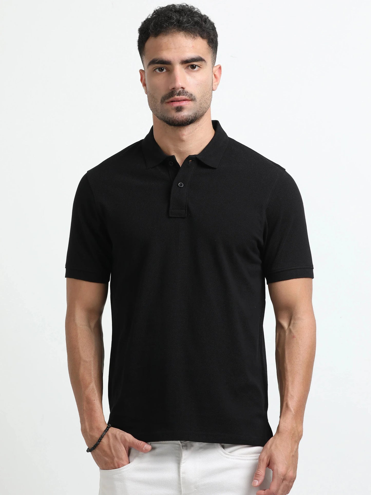 Men’s Comfort Cotton Polo T-Shirt - Black | PallyWear