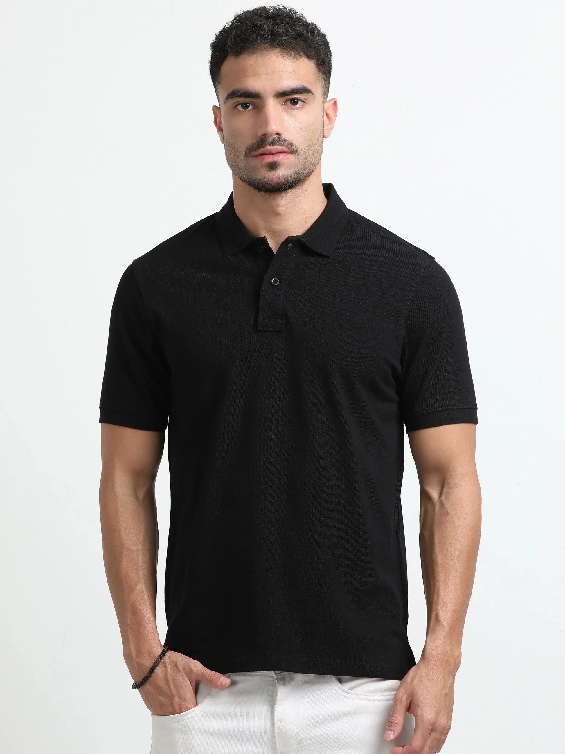 Men’s Comfort Cotton Polo T-Shirt - Black | PallyWear