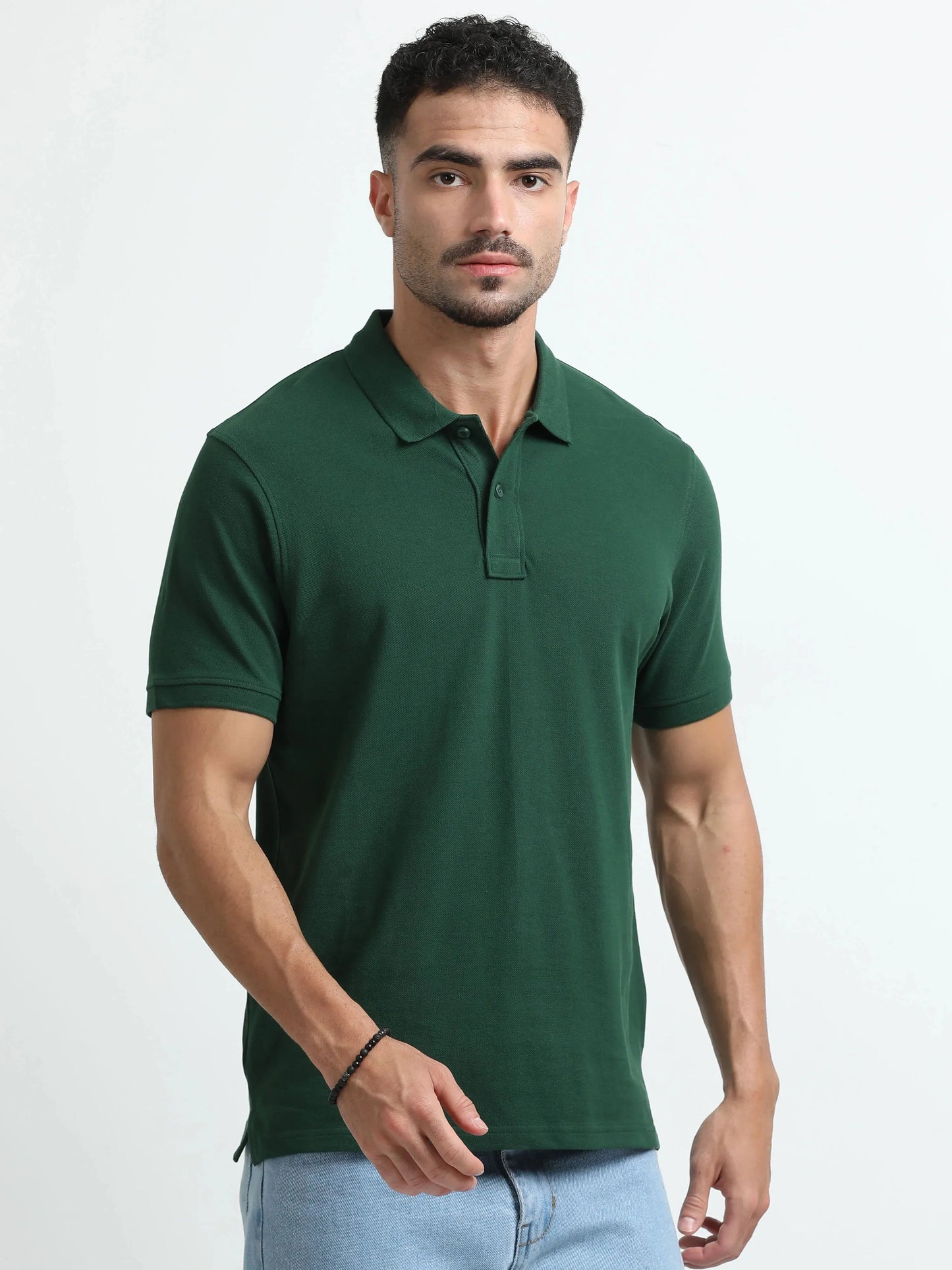 Men’s Comfort Cotton Polo T-Shirt - Bottle Green | PallyWear