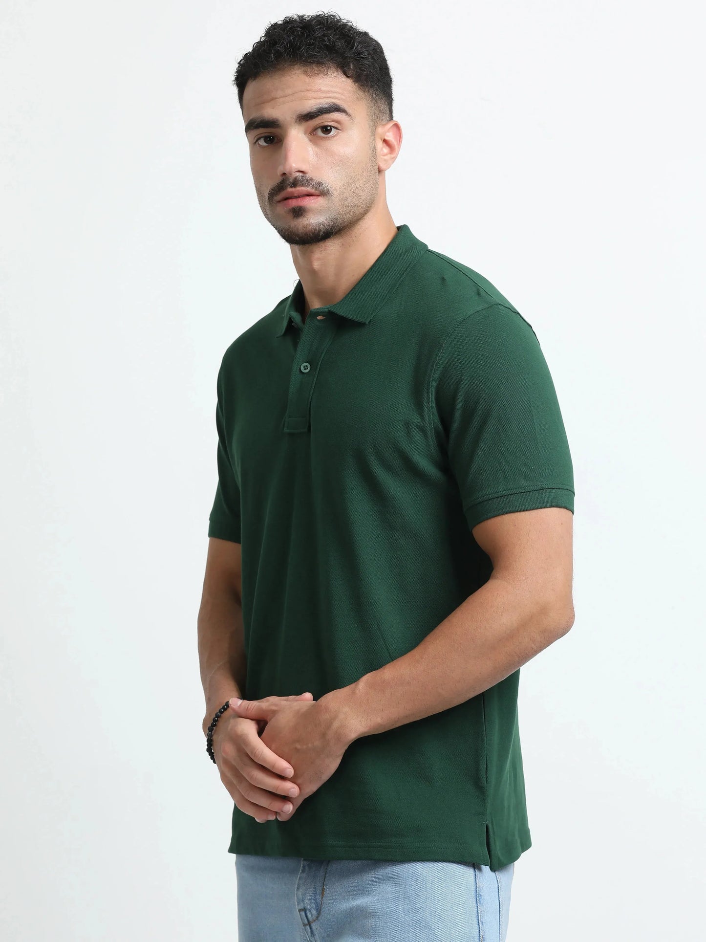 Men’s Comfort Cotton Polo T-Shirt - Bottle Green | PallyWear