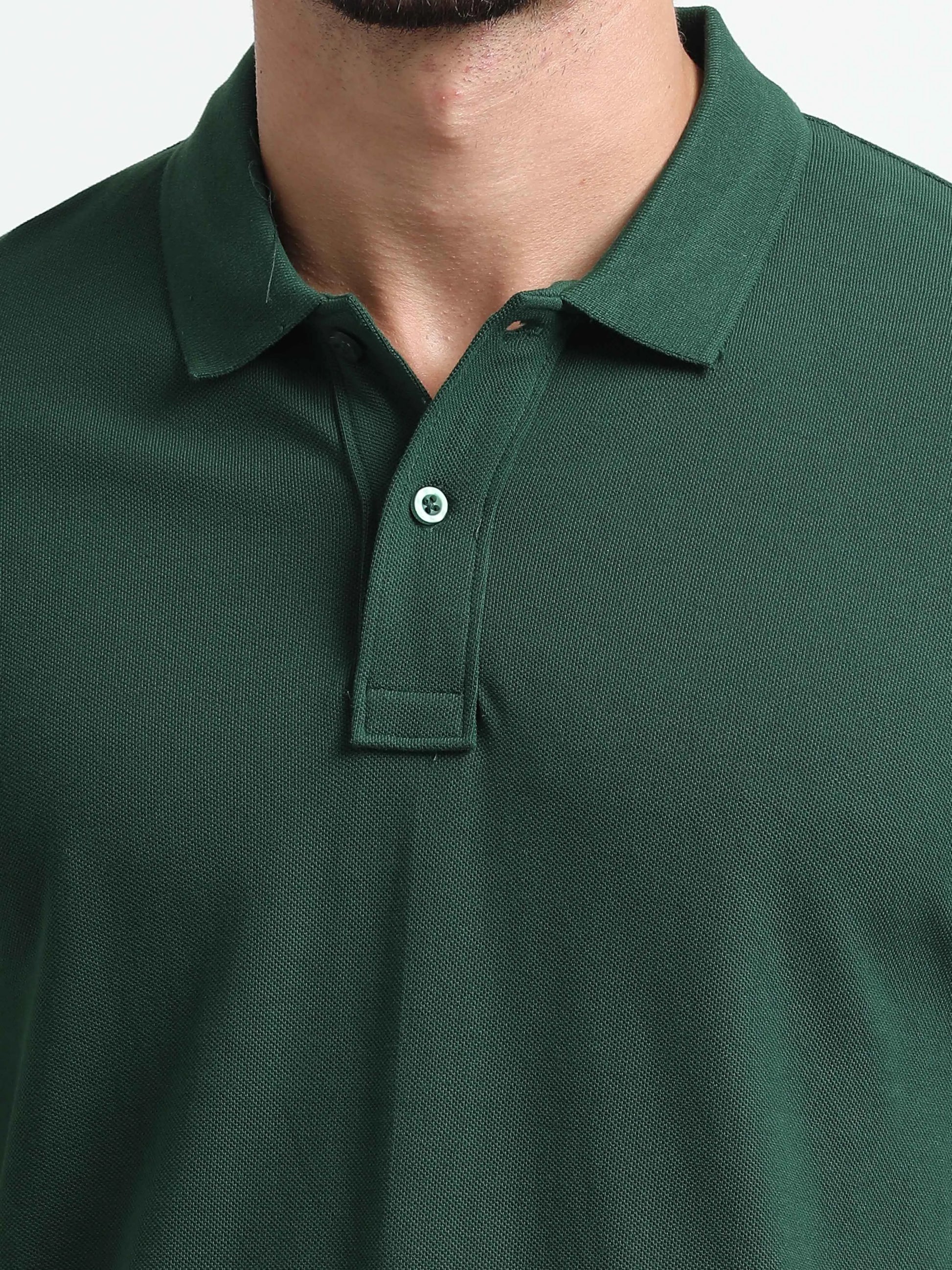 Men’s Comfort Cotton Polo T-Shirt - Bottle Green | PallyWear