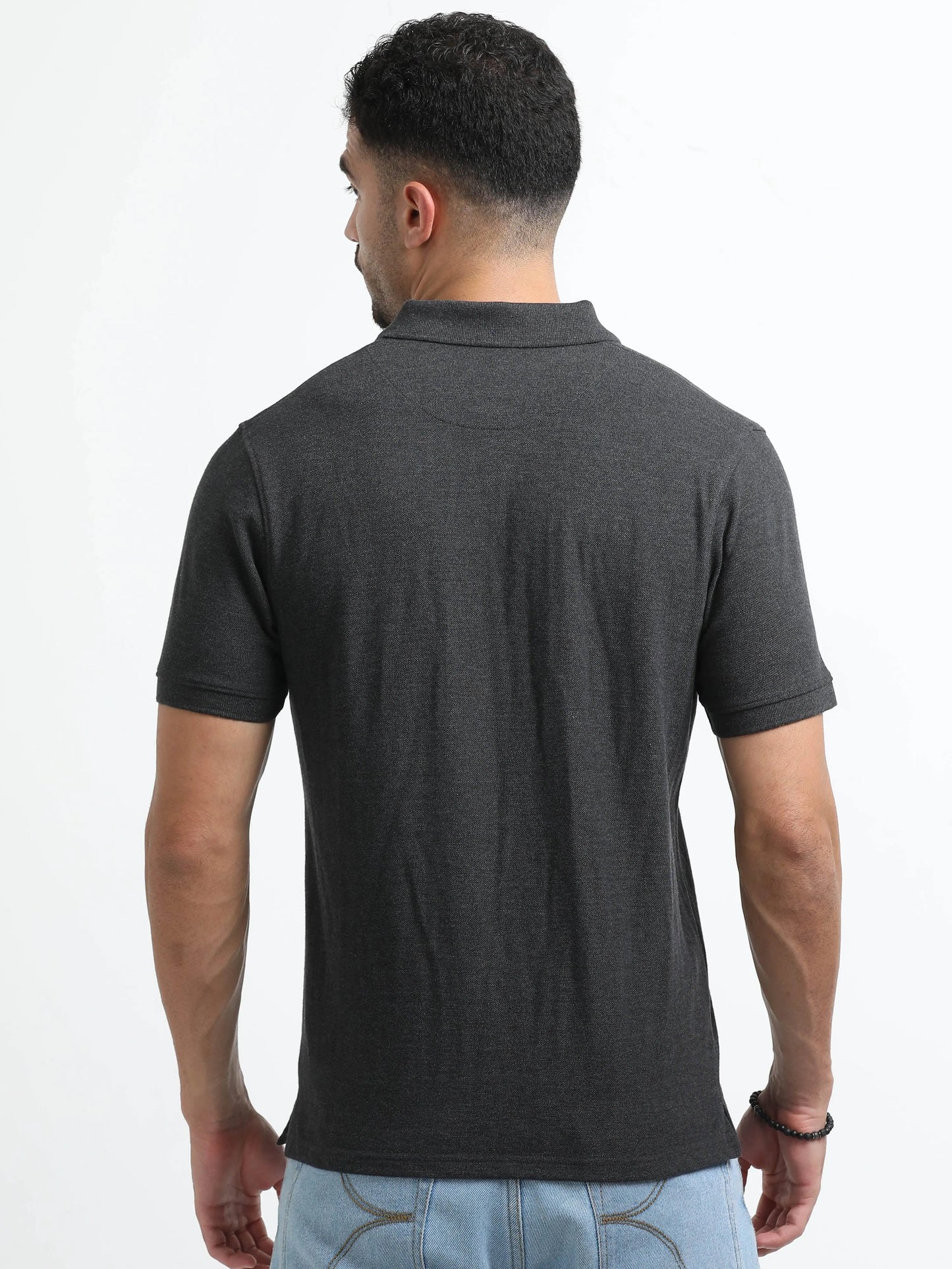 Men’s Comfort Cotton Polo T-Shirt - Dark Grey Melange | PallyWear