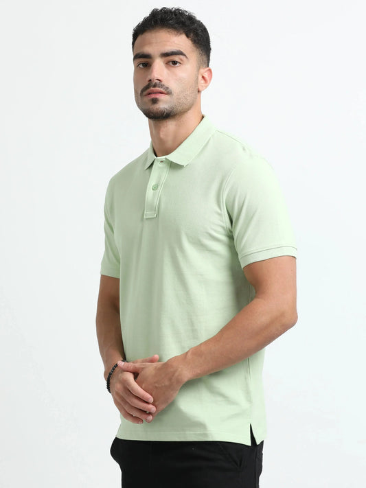 Men’s Comfort Cotton Polo T-Shirt - Light Green | PallyWear