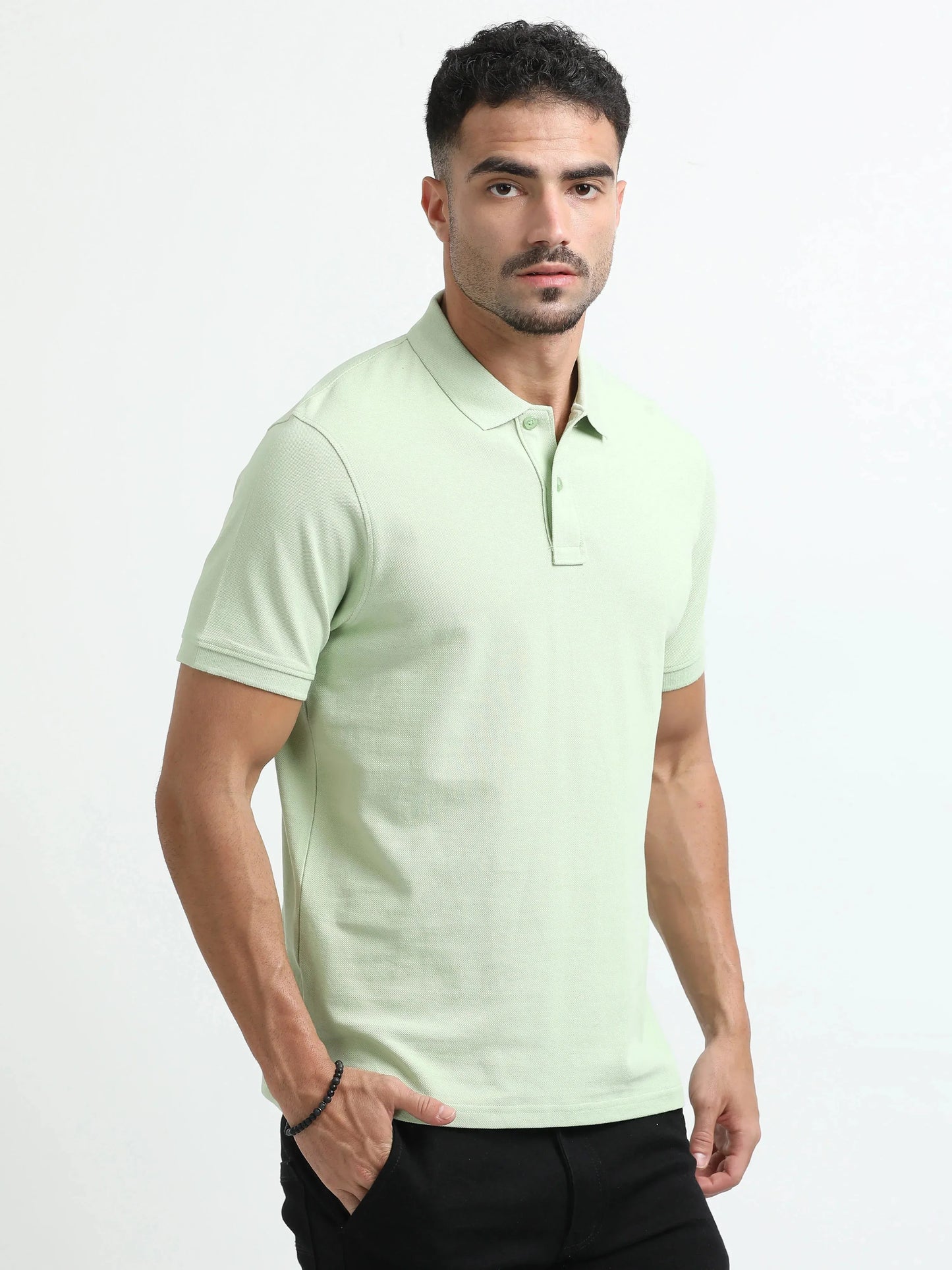 Men’s Comfort Cotton Polo T-Shirt - Light Green | PallyWear