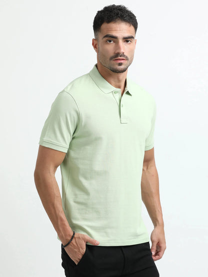 Men’s Comfort Cotton Polo T-Shirt - Light Green | PallyWear