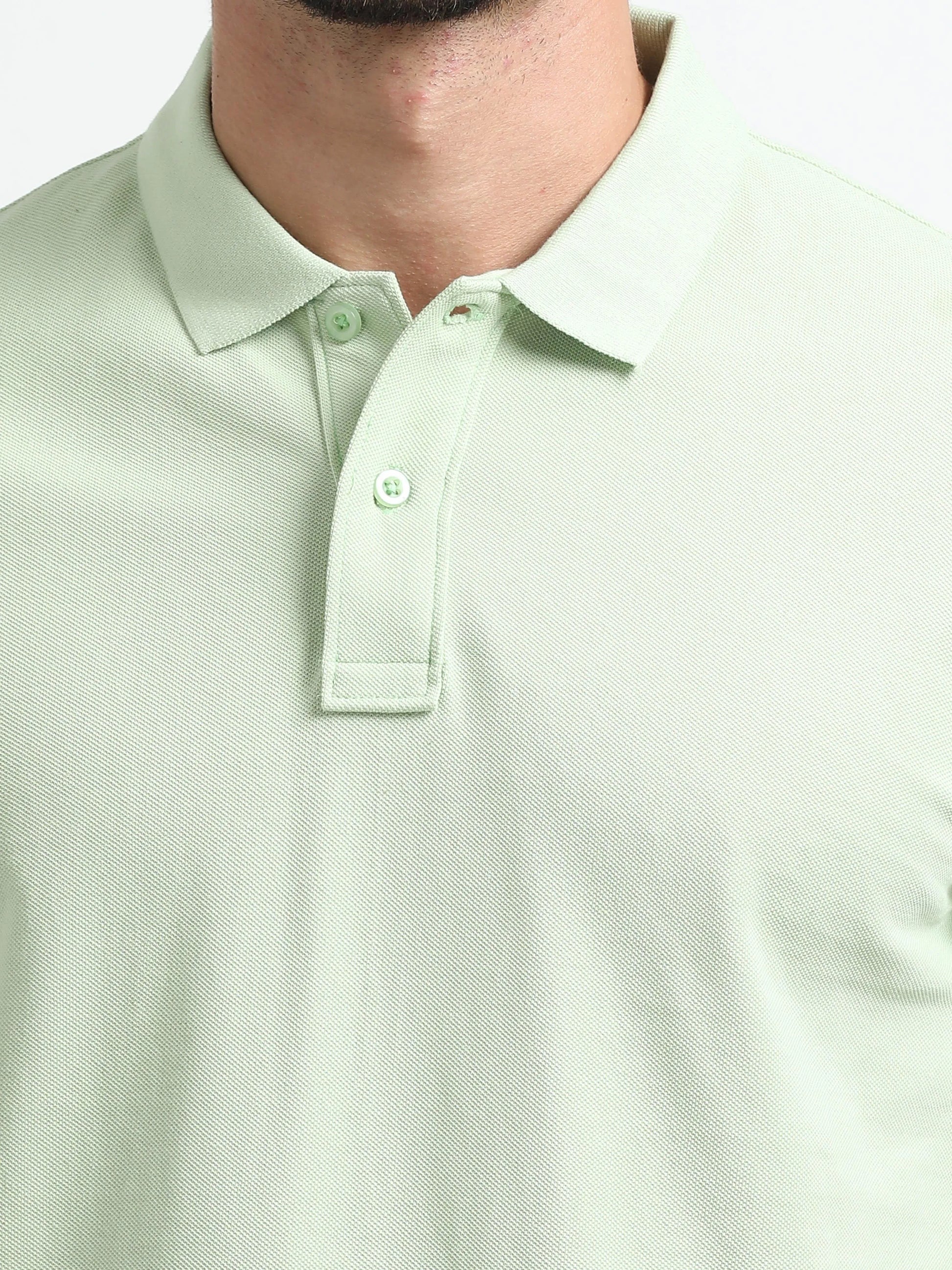 Men’s Comfort Cotton Polo T-Shirt - Light Green | PallyWear