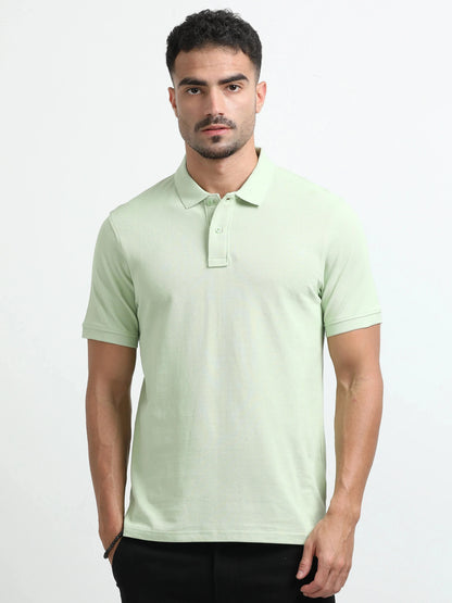 Men’s Comfort Cotton Polo T-Shirt - Light Green | PallyWear