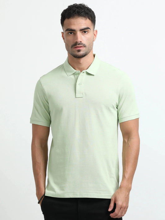 Men’s Comfort Cotton Polo T-Shirt - Light Green | PallyWear