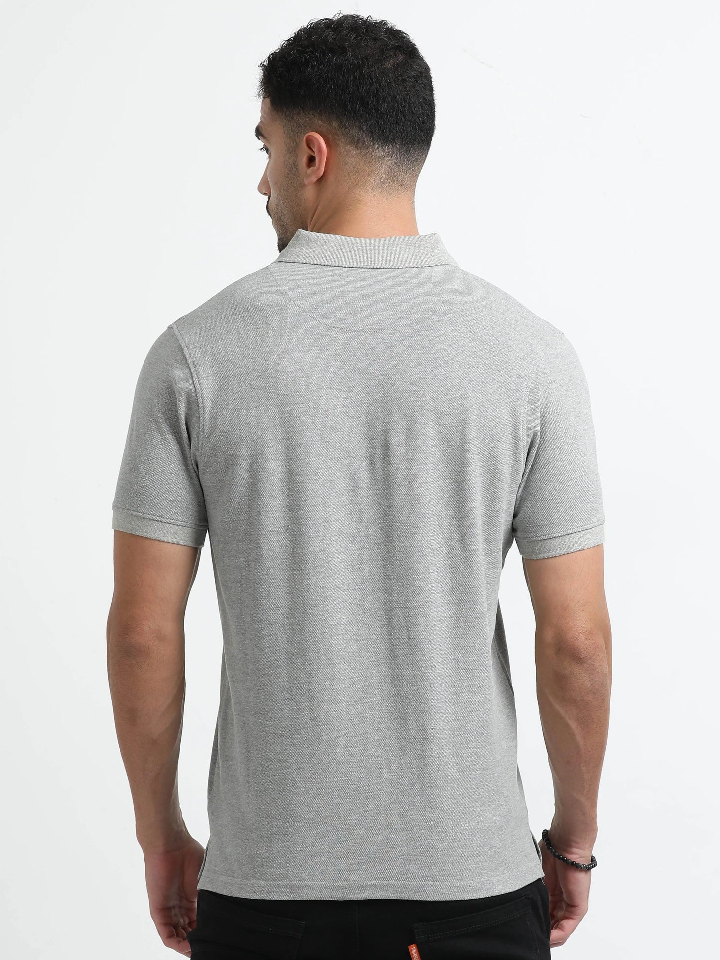 Men’s Comfort Cotton Polo T-Shirt - Light Grey Melange | PallyWear