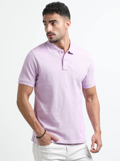 Men’s Comfort Cotton Polo T-Shirt - Lilac Purple | PallyWear