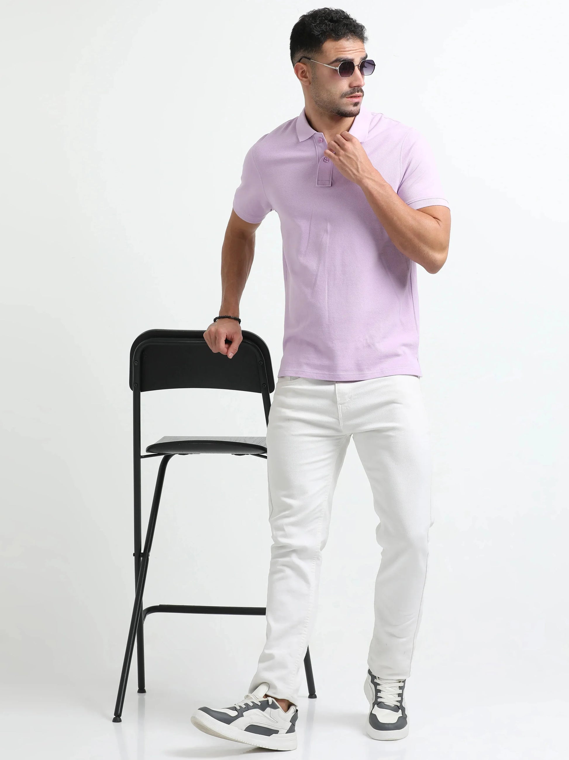 Men’s Comfort Cotton Polo T-Shirt - Lilac Purple | PallyWear