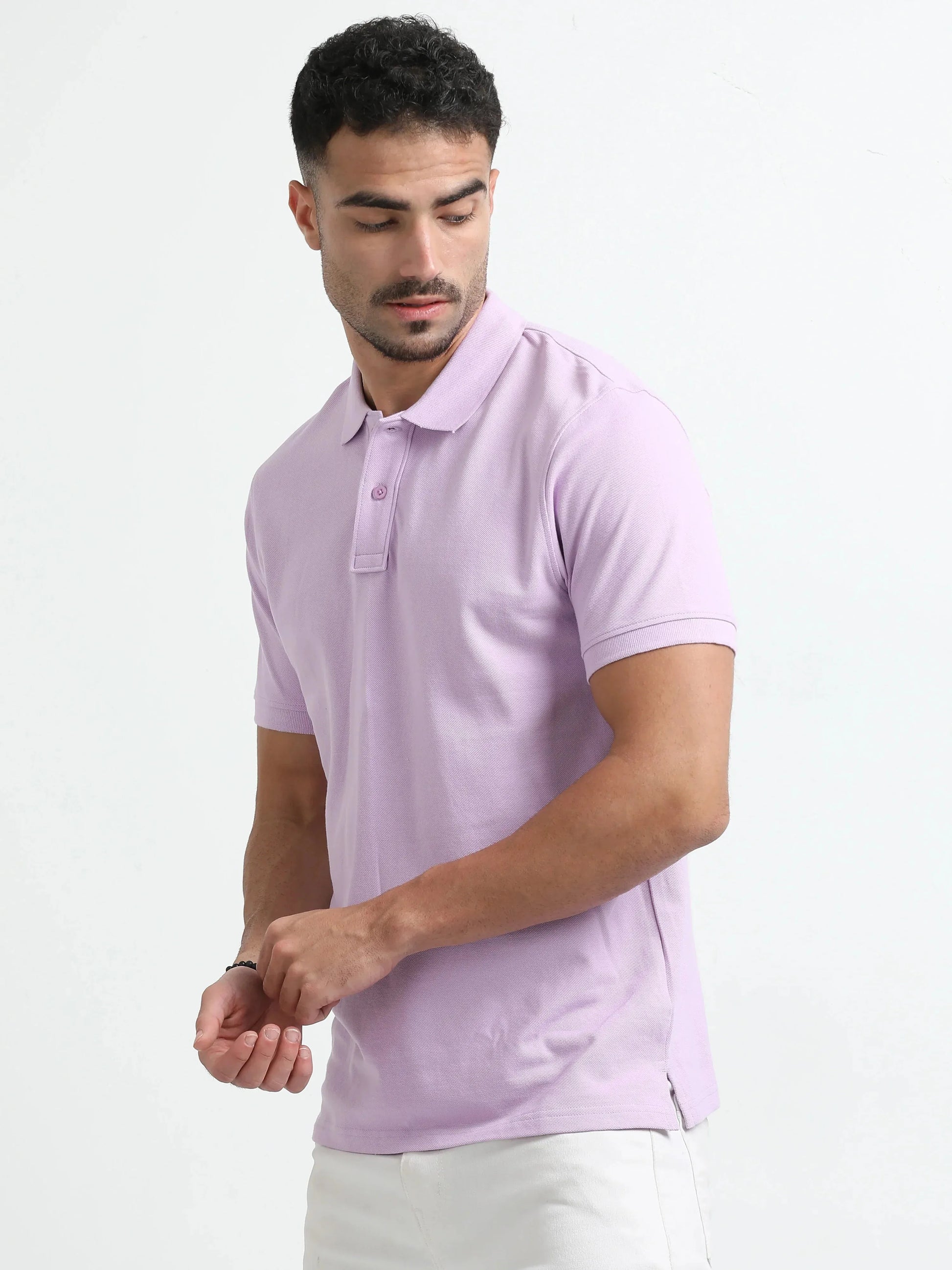 Men’s Comfort Cotton Polo T-Shirt - Lilac Purple | PallyWear