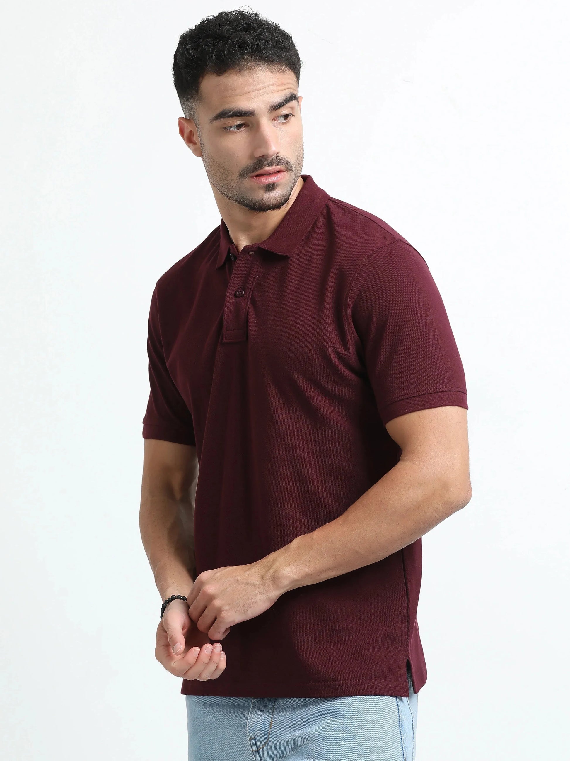 Men’s Comfort Cotton Polo T-Shirt - Maroon | PallyWear