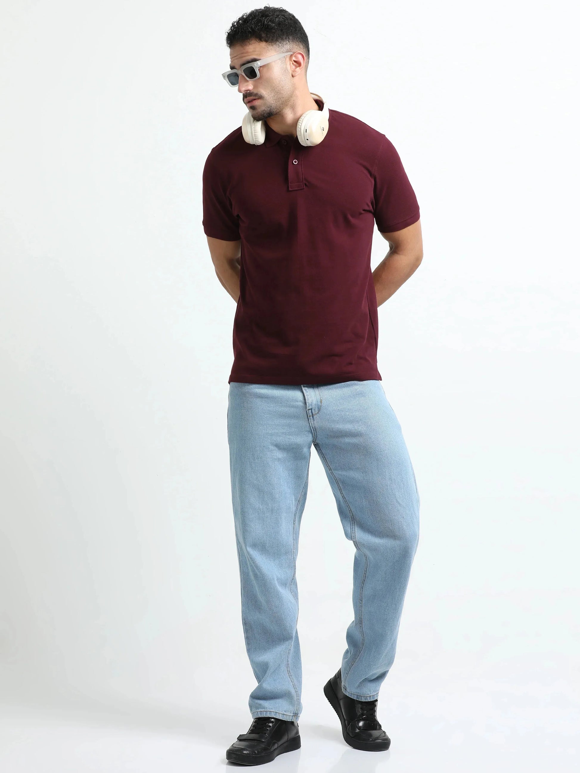 Men’s Comfort Cotton Polo T-Shirt - Maroon | PallyWear