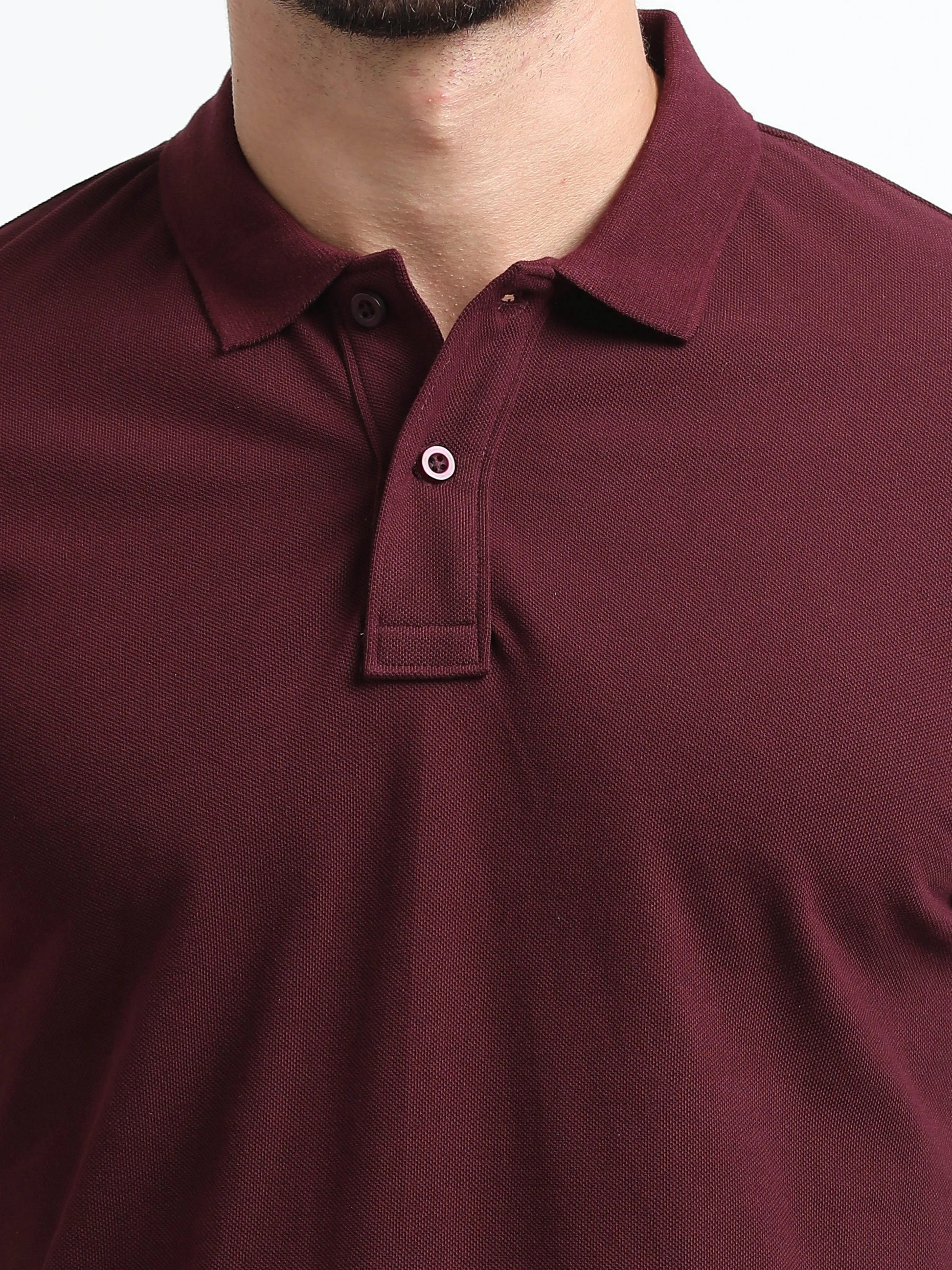 Men’s Comfort Cotton Polo T-Shirt - Maroon | PallyWear