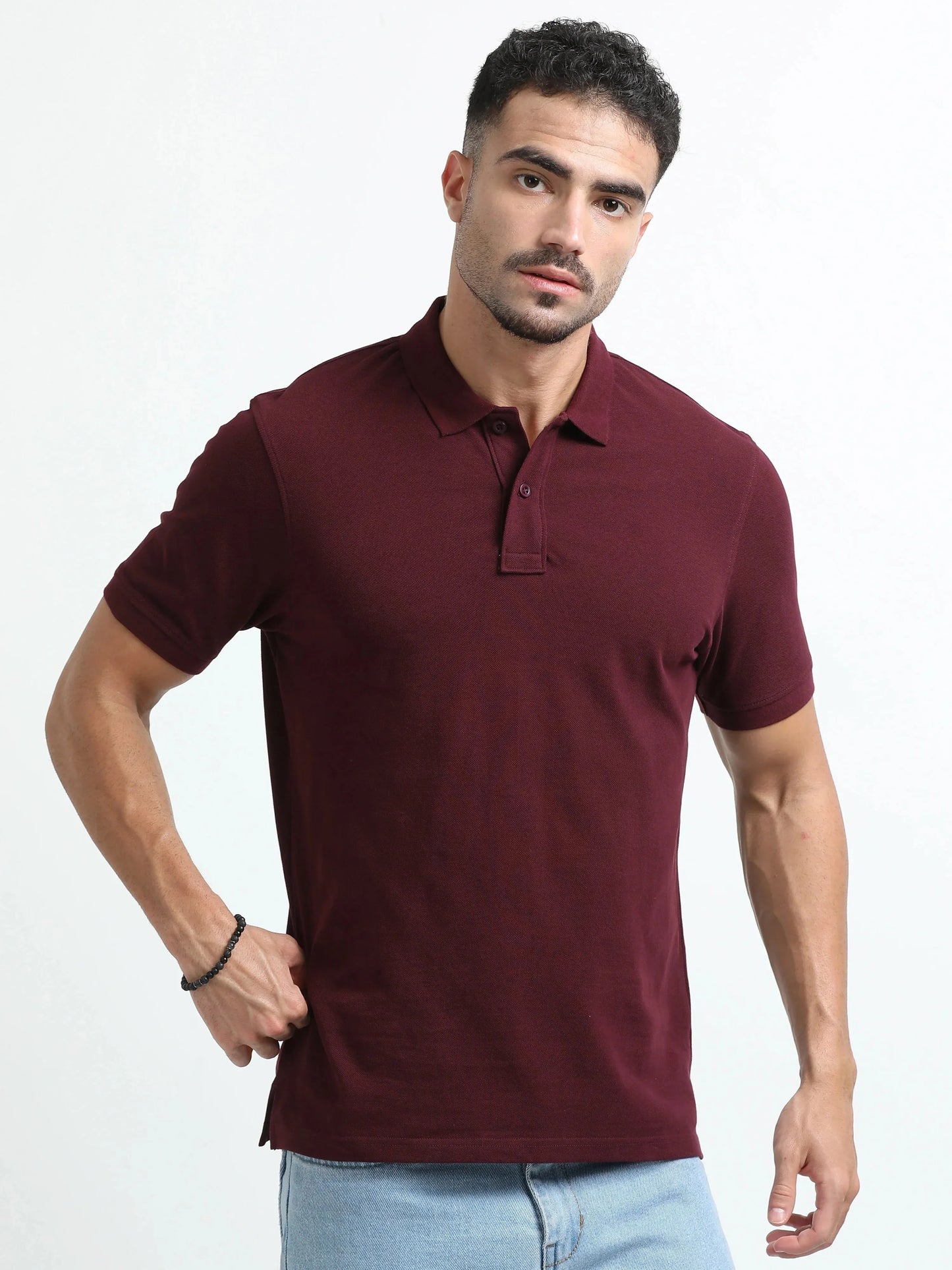 Men’s Comfort Cotton Polo T-Shirt - Maroon | PallyWear
