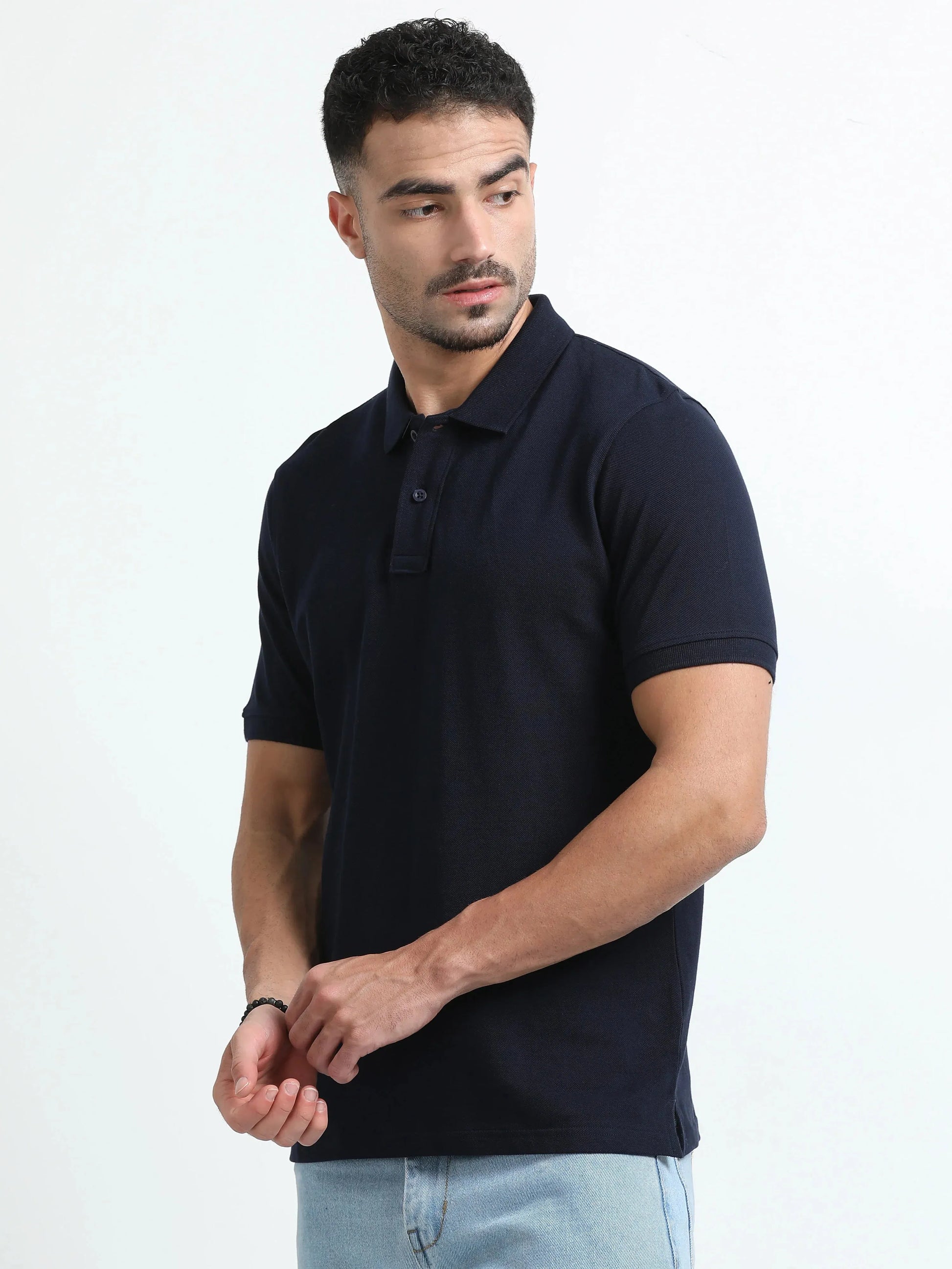 Men’s Comfort Cotton Polo T-Shirt - Navy Blue | PallyWear