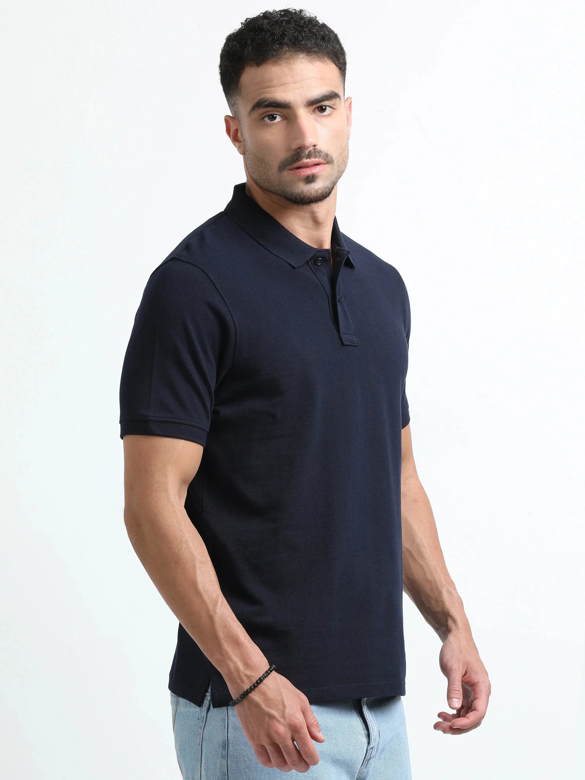 Men’s Comfort Cotton Polo T-Shirt - Navy Blue | PallyWear