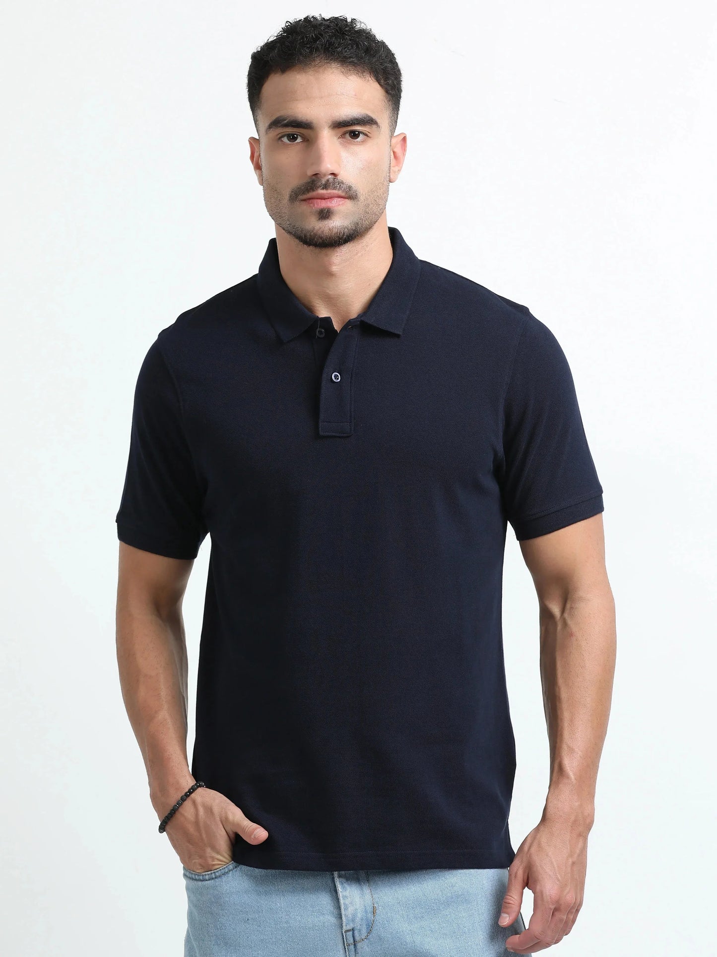 Men’s Comfort Cotton Polo T-Shirt - Navy Blue | PallyWear