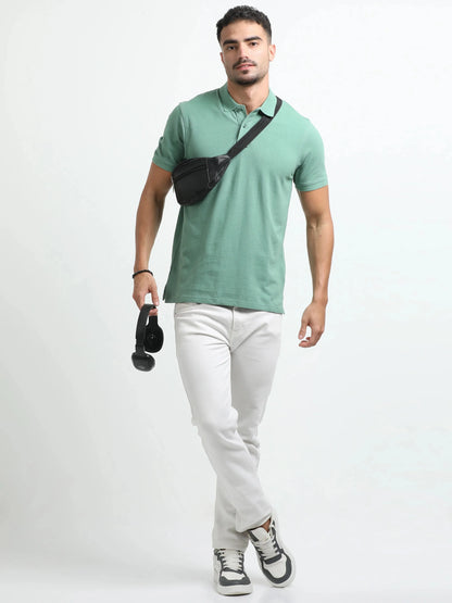 Men’s Comfort Cotton Polo T-Shirt - Olive Green | PallyWear