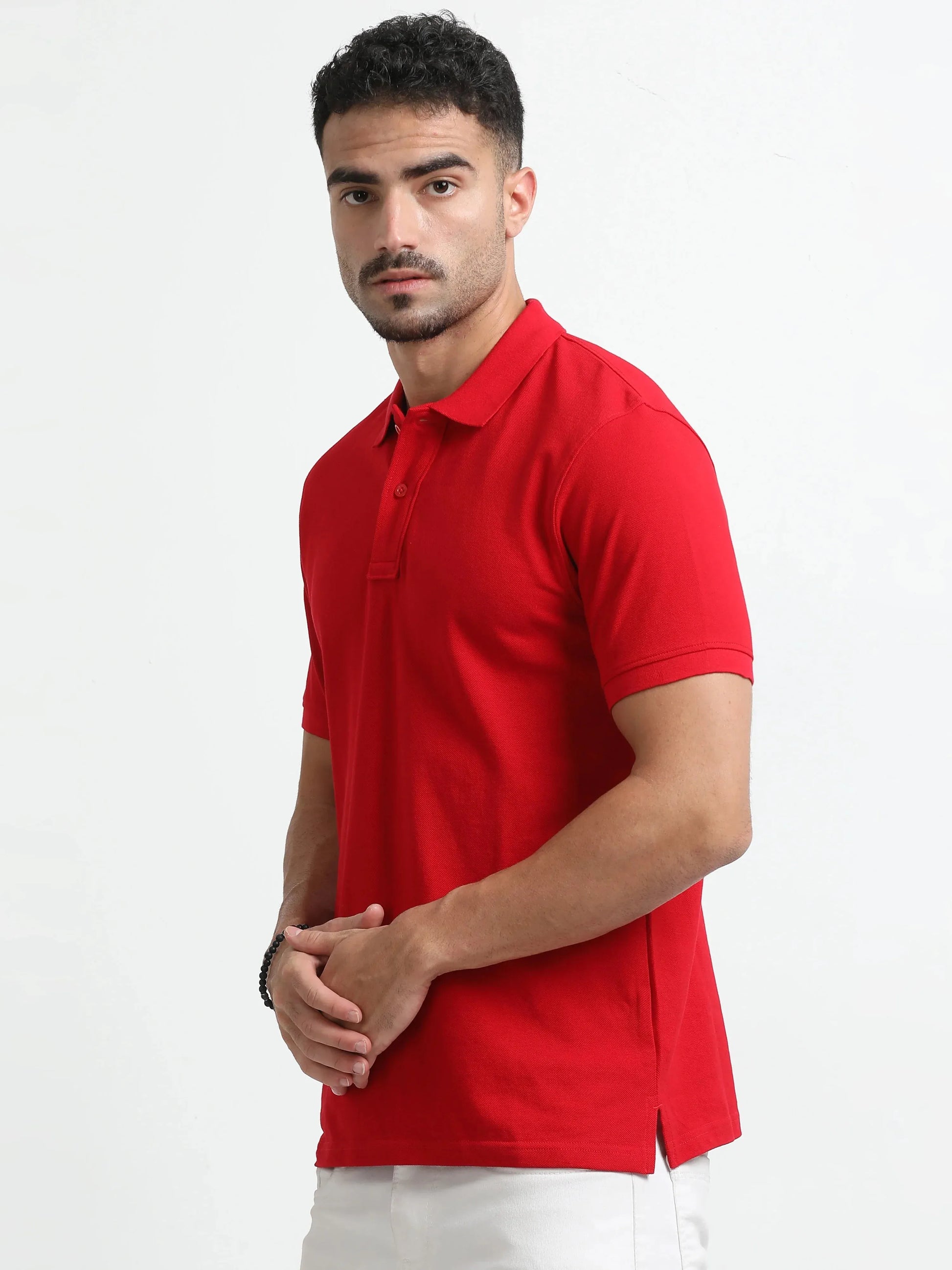 Men’s Comfort Cotton Polo T-Shirt - Red | PallyWear