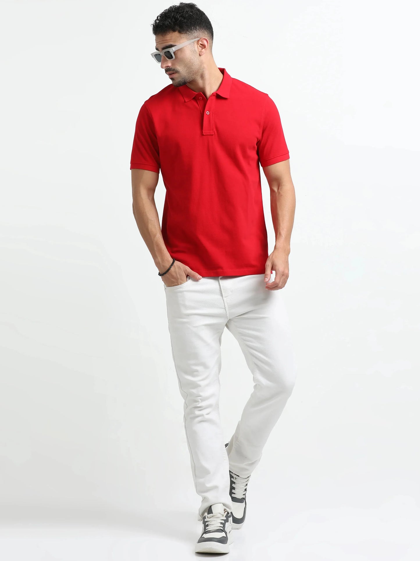 Men’s Comfort Cotton Polo T-Shirt - Red | PallyWear