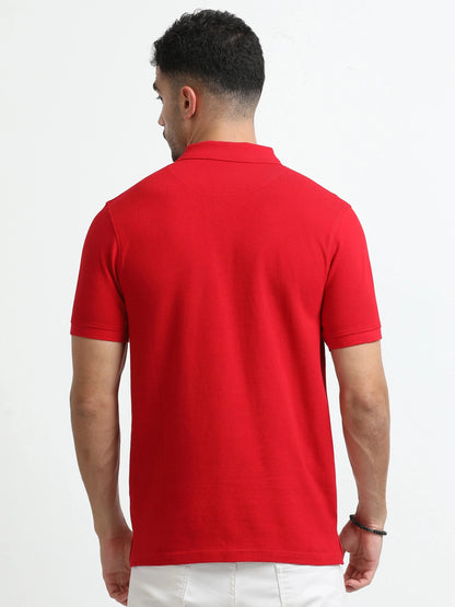 Men’s Comfort Cotton Polo T-Shirt - Red | PallyWear