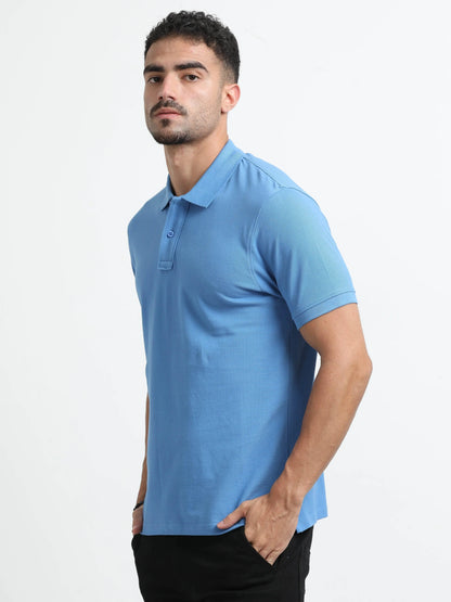 Men’s Comfort Cotton Polo T-Shirt - Sky Blue | PallyWear
