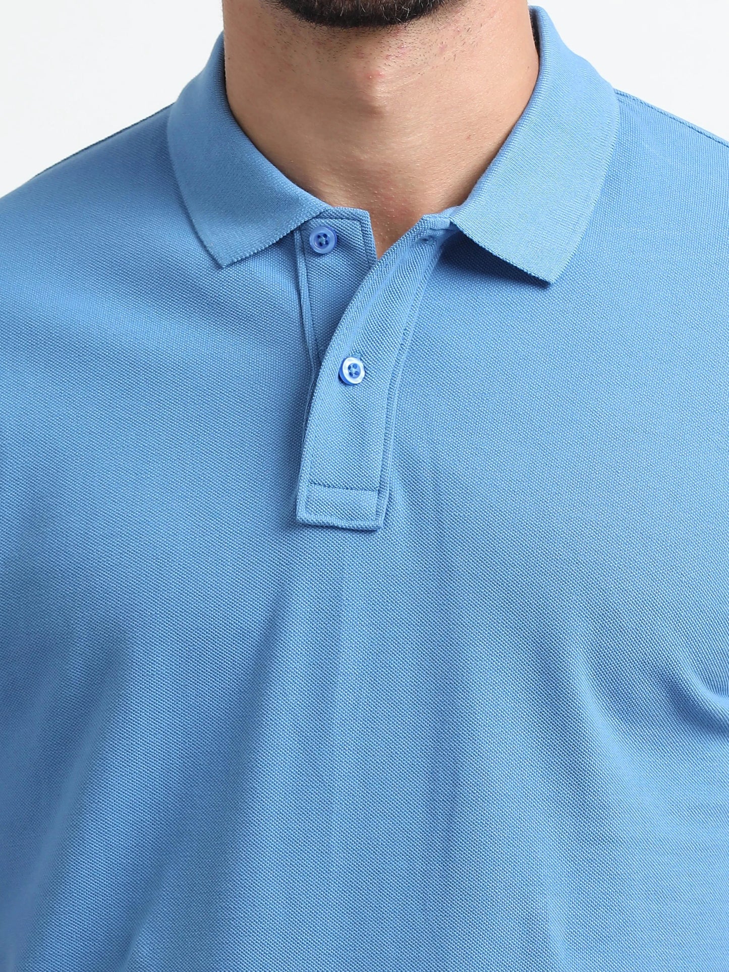 Men’s Comfort Cotton Polo T-Shirt - Sky Blue | PallyWear