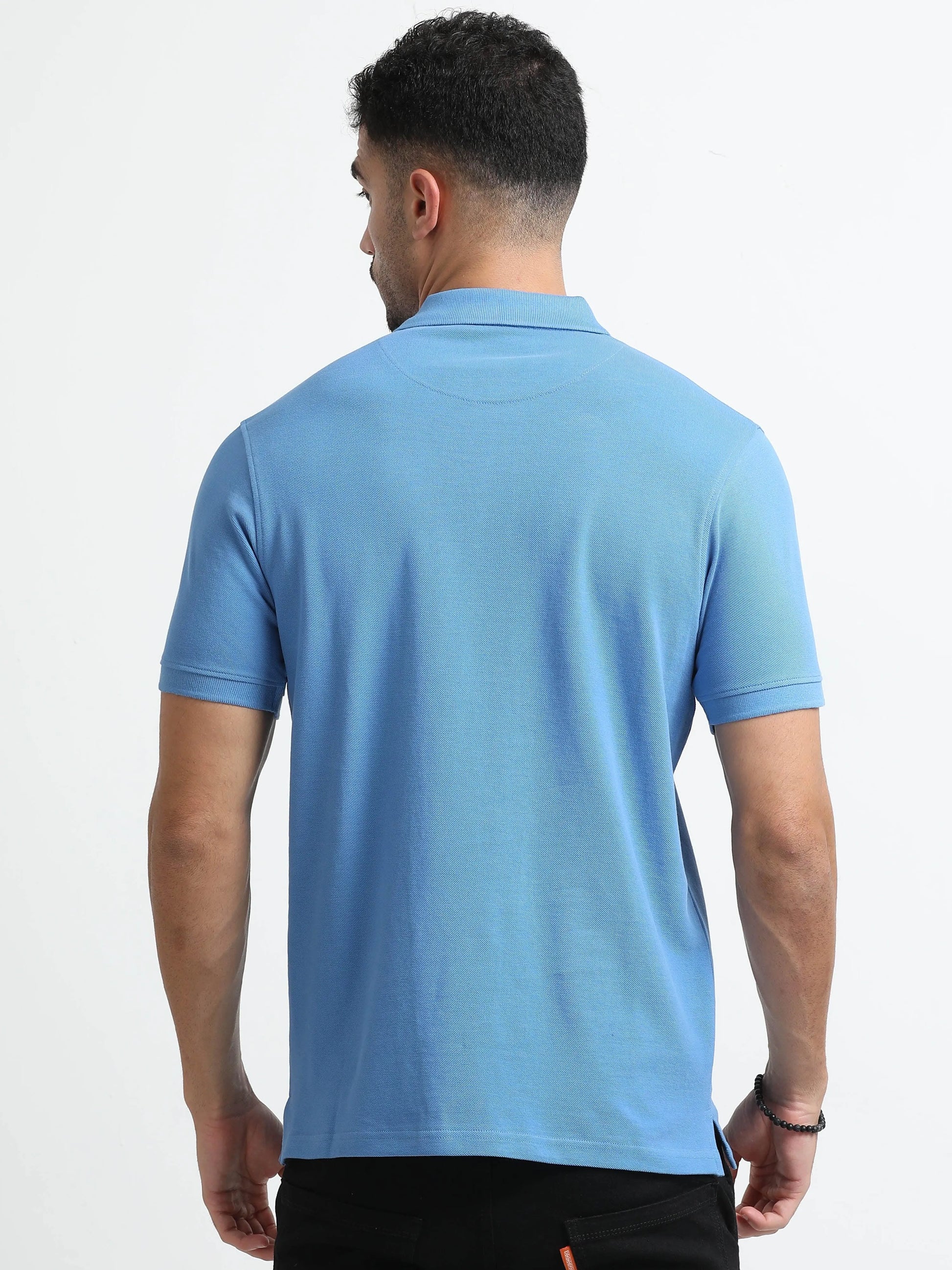 Men’s Comfort Cotton Polo T-Shirt - Sky Blue | PallyWear