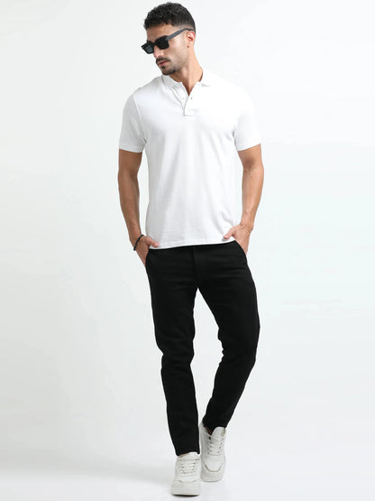 Men’s Comfort Cotton Polo T-Shirt - White | PallyWear