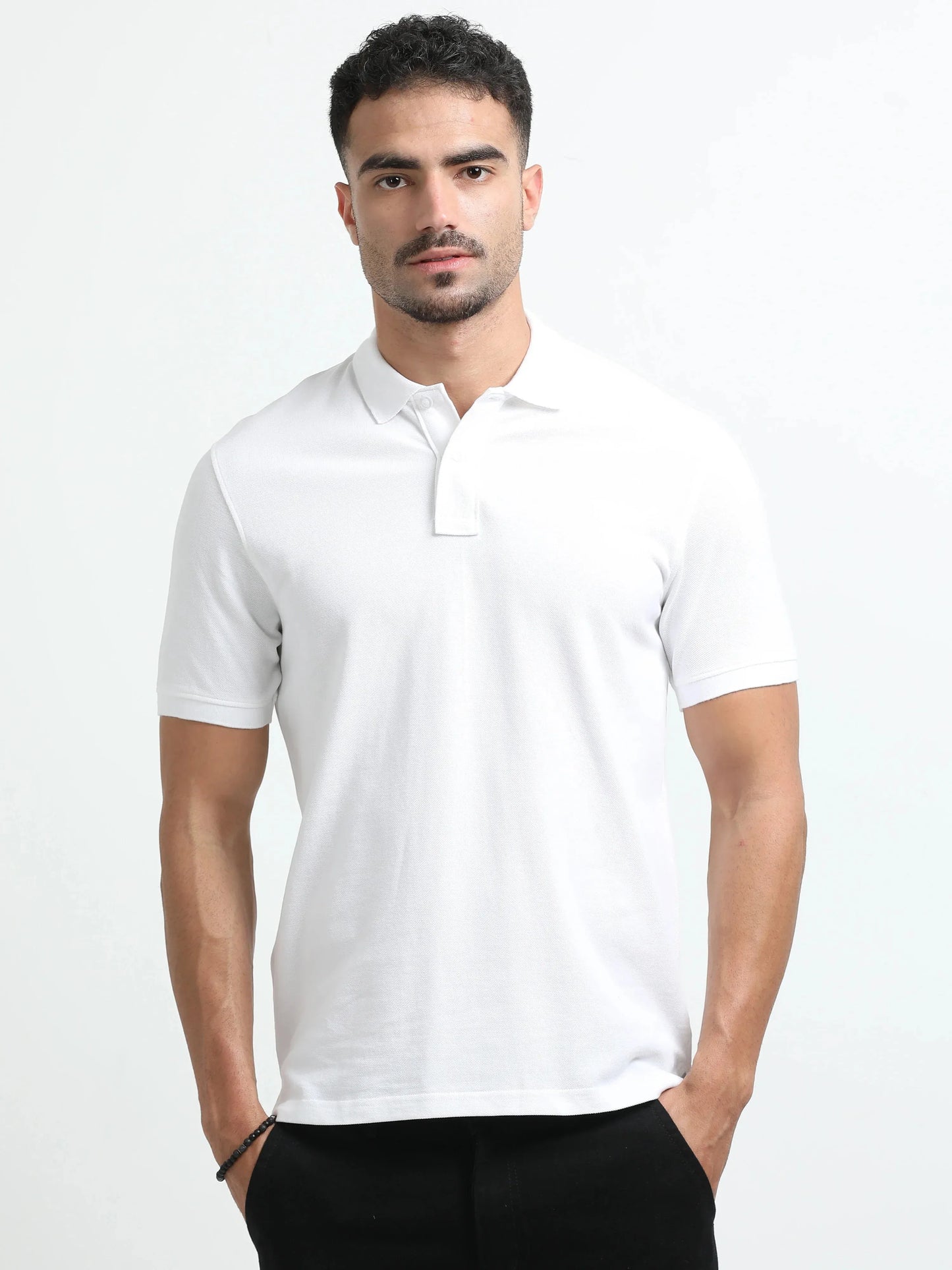 Men’s Comfort Cotton Polo T-Shirt - White | PallyWear