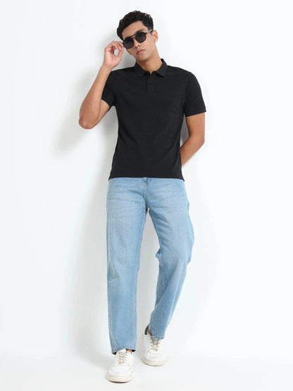 Men’s Cotton Blend Polo T-Shirt - Black | PallyWear