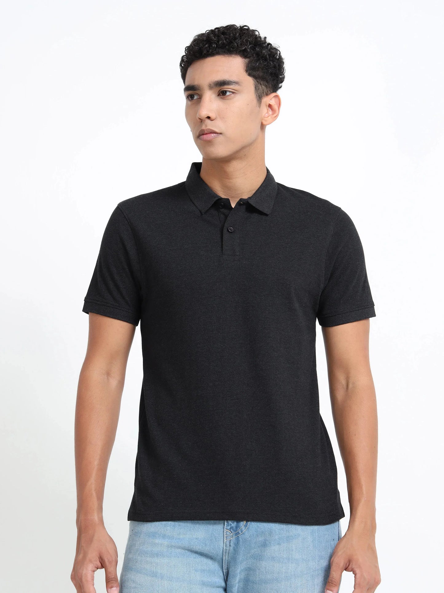 Men’s Cotton Blend Polo T-Shirt - Black | PallyWear