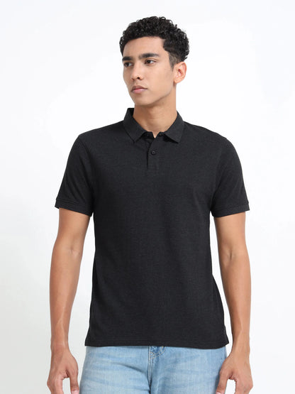 Men’s Cotton Blend Polo T-Shirt - Black | PallyWear