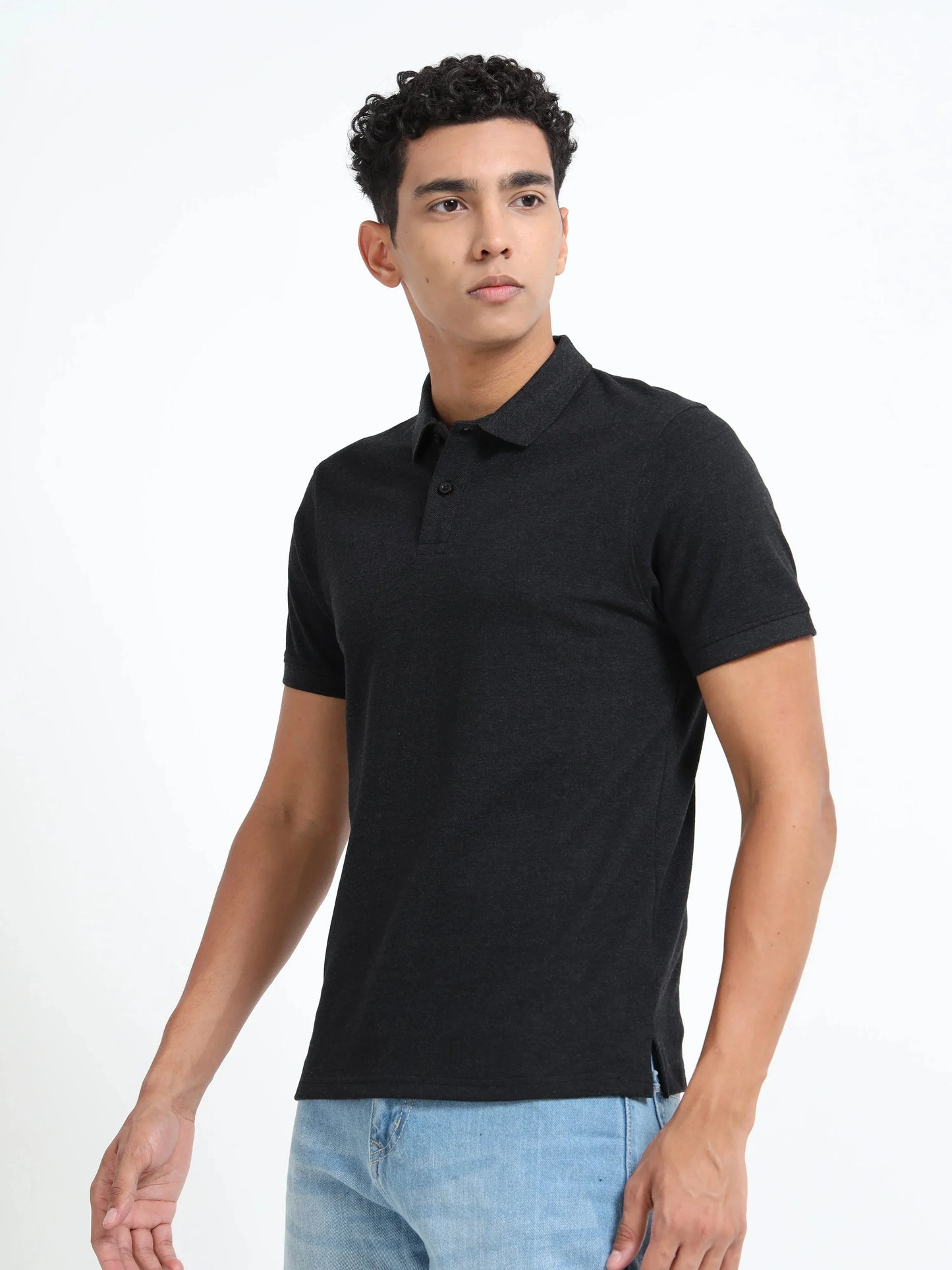 Men’s Cotton Blend Polo T-Shirt - Black | PallyWear