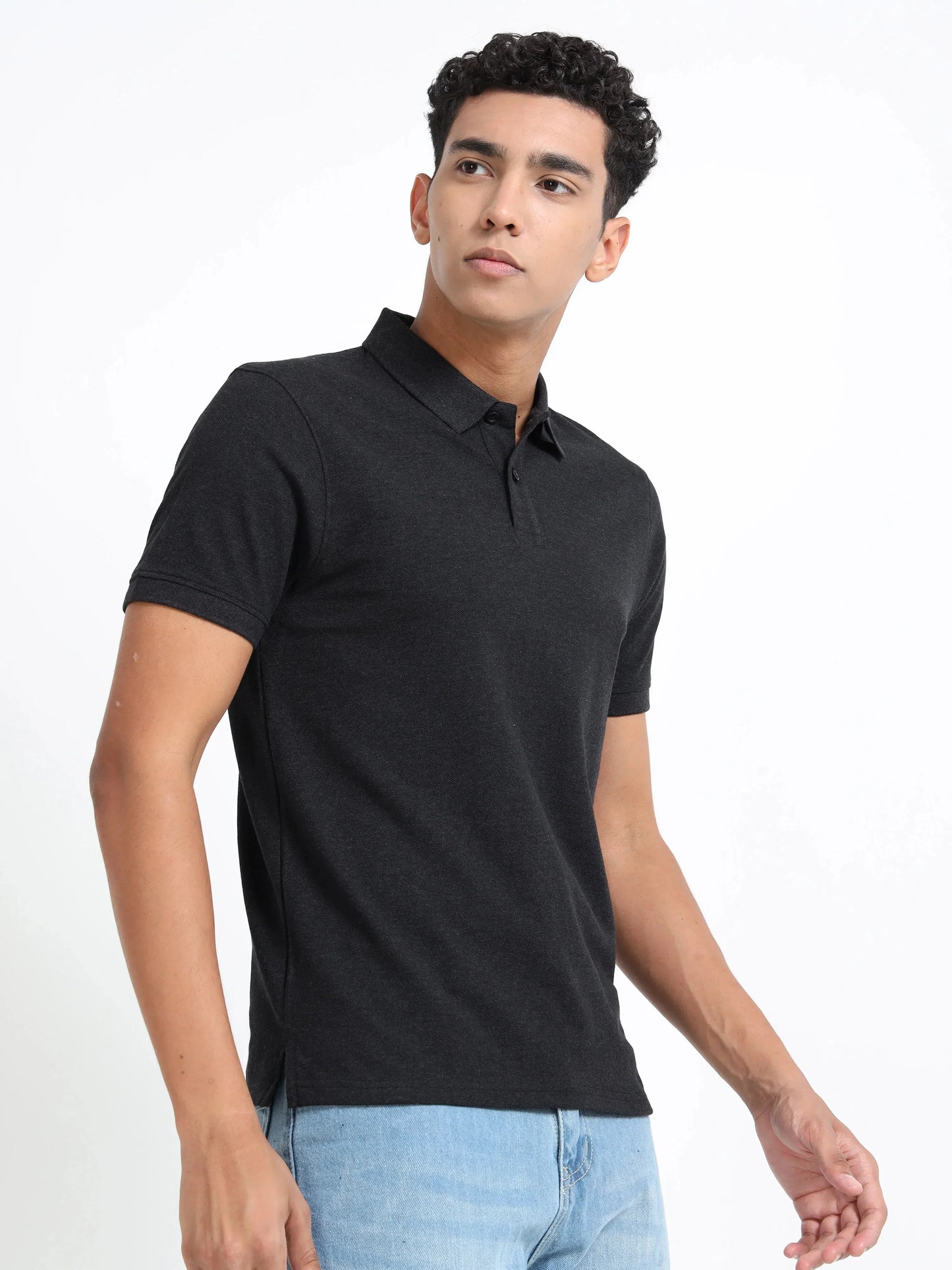 Men’s Cotton Blend Polo T-Shirt - Black | PallyWear