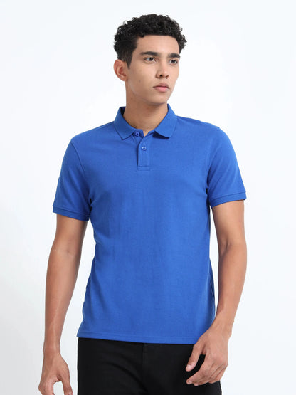 Men’s Cotton Blend Polo T-Shirt - Blue | PallyWear