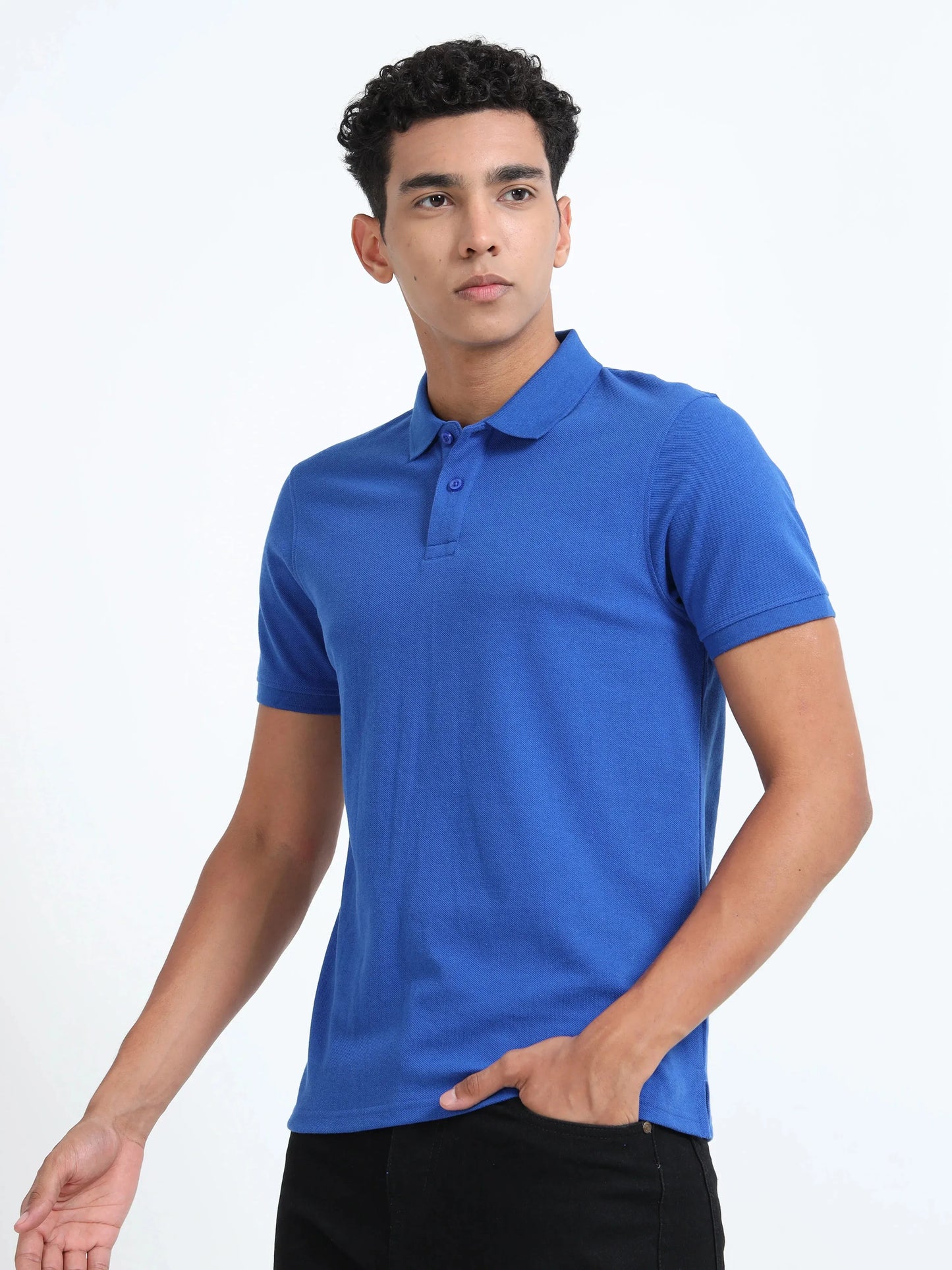 Men’s Cotton Blend Polo T-Shirt - Blue | PallyWear