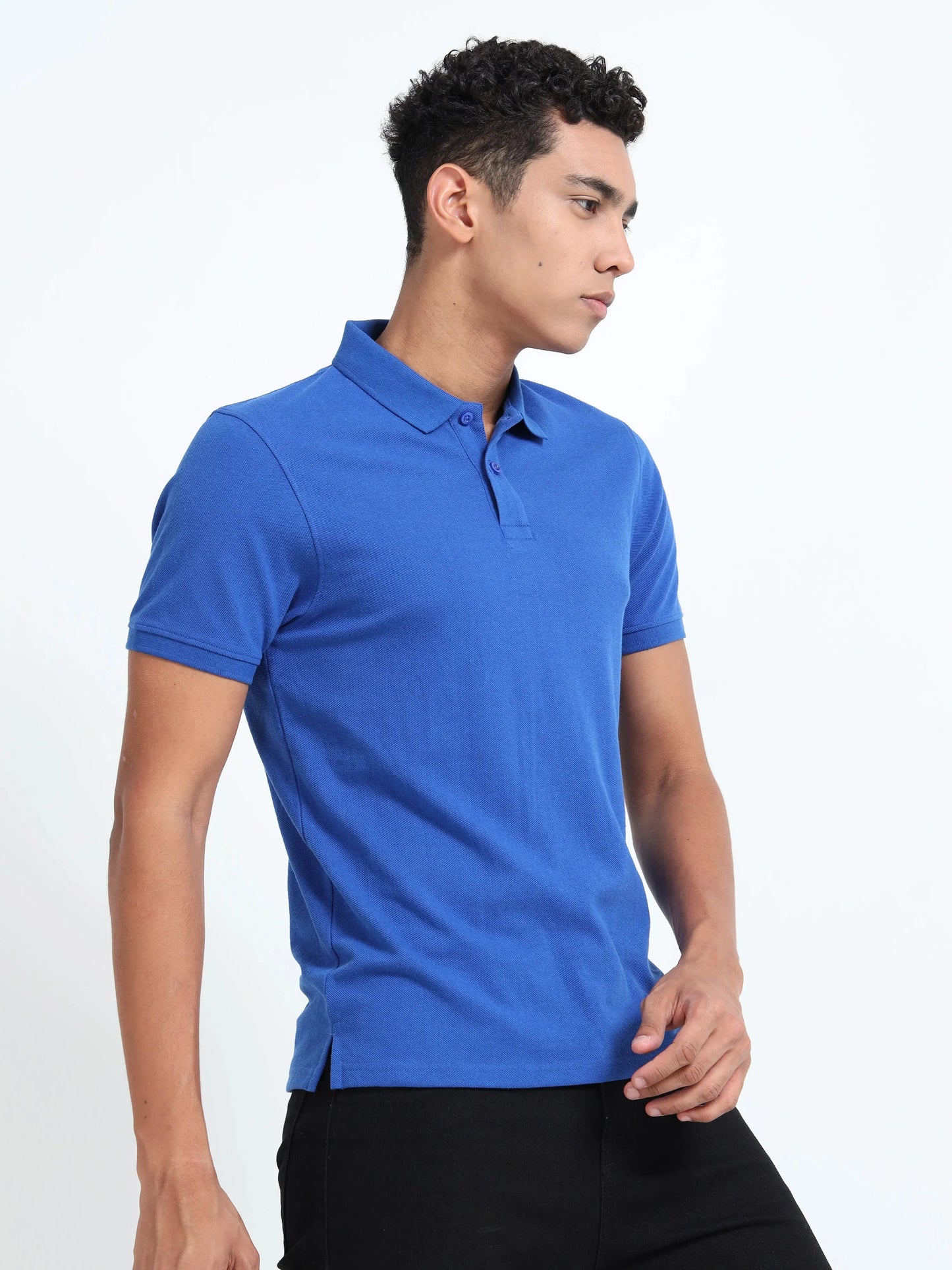 Men’s Cotton Blend Polo T-Shirt - Blue | PallyWear