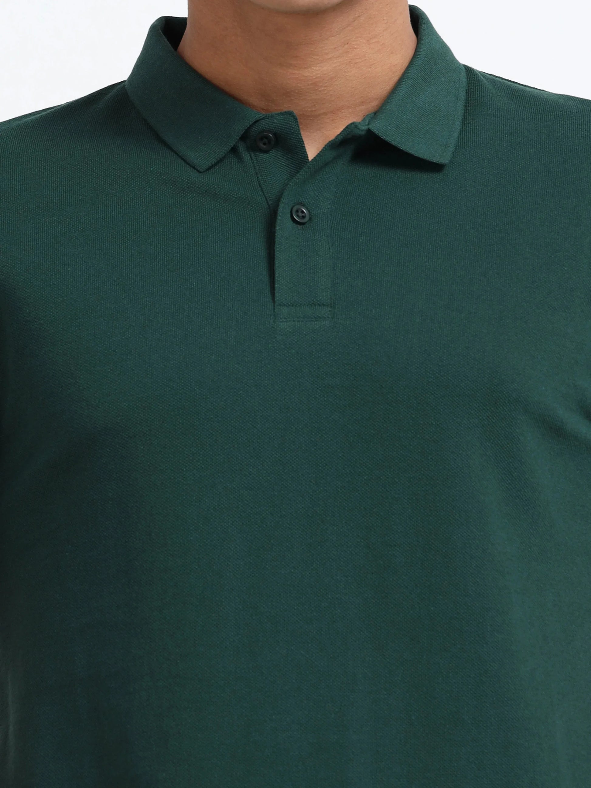 Men’s Cotton Blend Polo T-Shirt - Bottle Green | PallyWear