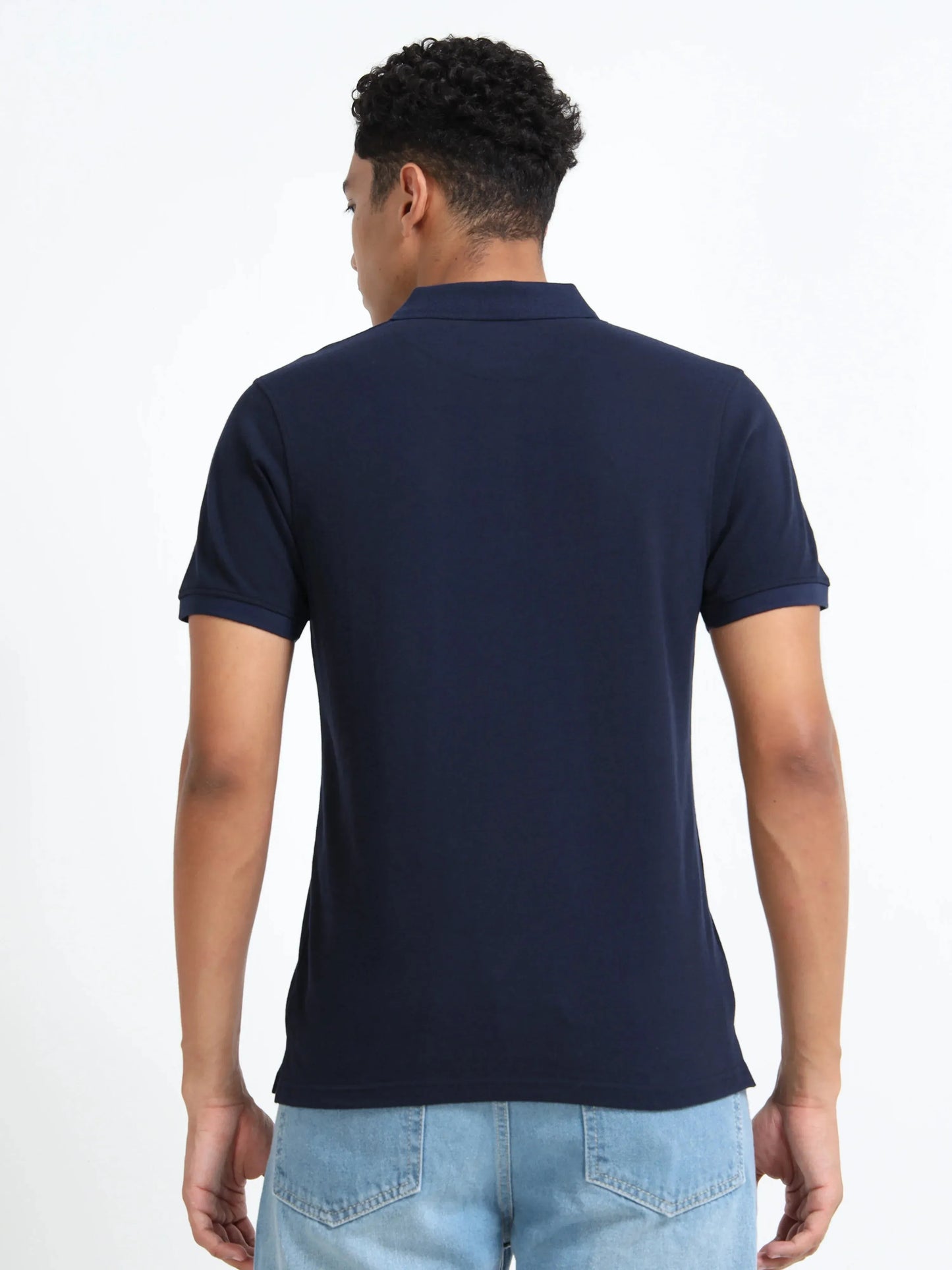 Men’s Cotton Blend Polo T-Shirt - Navy Blue | PallyWear